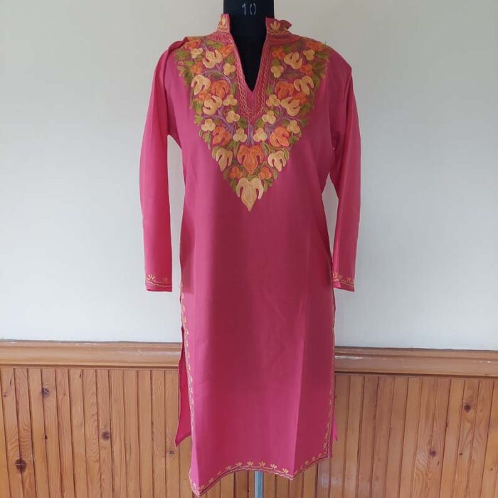 Pink Kashmiri Aari Kurta - Image 2