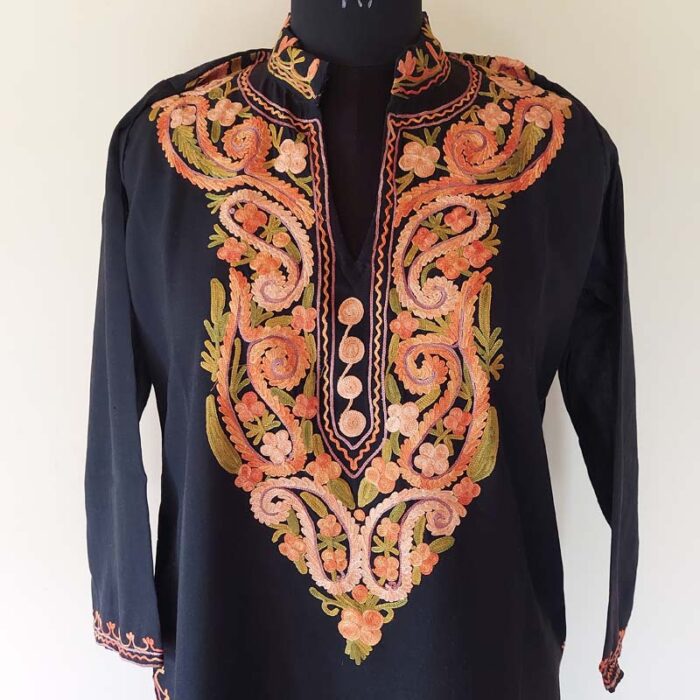 Black Summer Kashmiri Aari Kurta