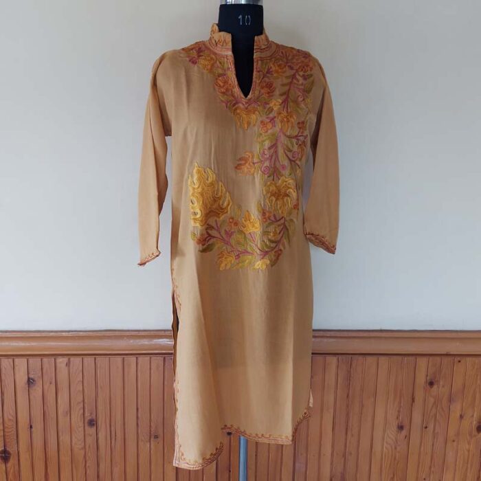 Brown Summer Kashmiri Aari Kurta - Image 2