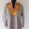 Sober Grey Summer Kashmiri Aari Kurta