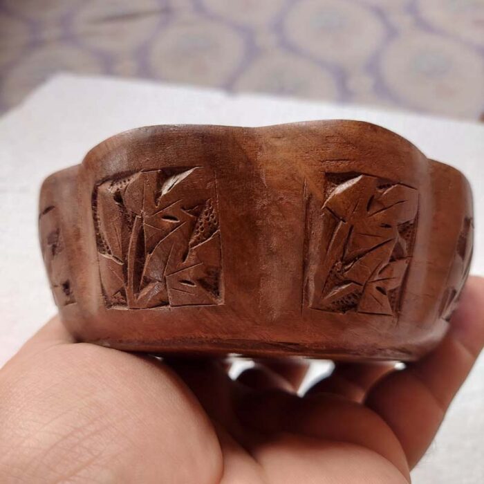 Walnut Wood Bowl With Handwork - Image 3