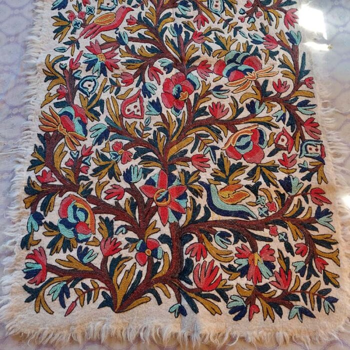 6x4 Sonth Double Work Handmade Aari Embroidered Wool Namda - Image 5