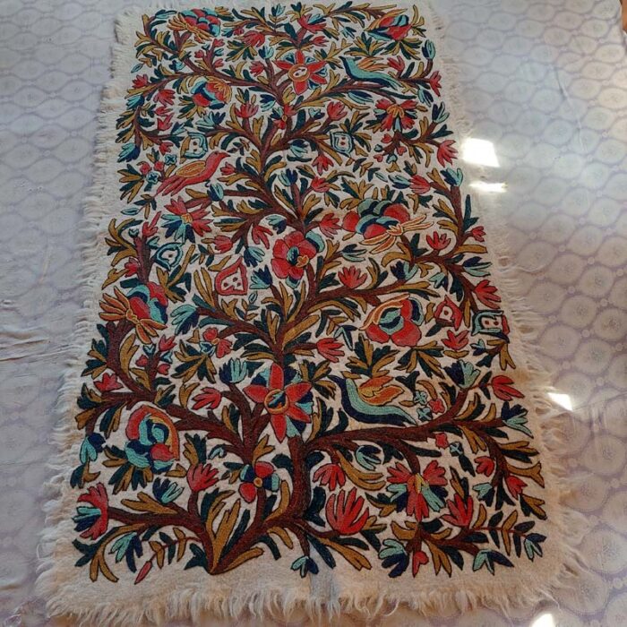 6x4 Sonth Double Work Handmade Aari Embroidered Wool Namda