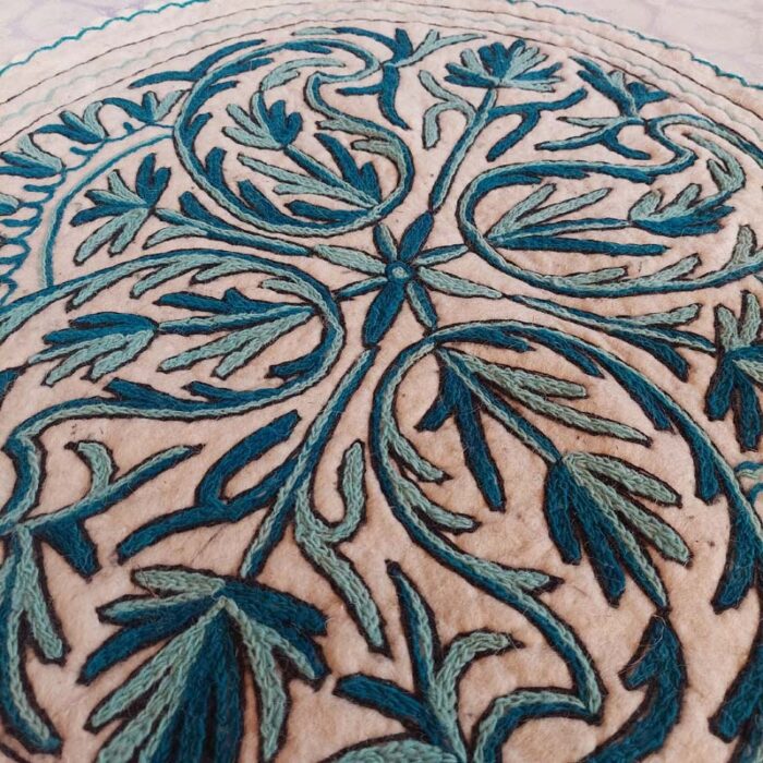 3x3 Blue Handmade Aari Embroidered Namda - Image 4