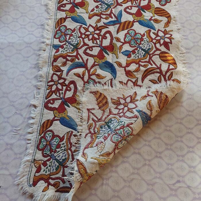 6x4 Butterfly Double Work Handmade Aari Embroidered Wool Namda Rug - Image 8