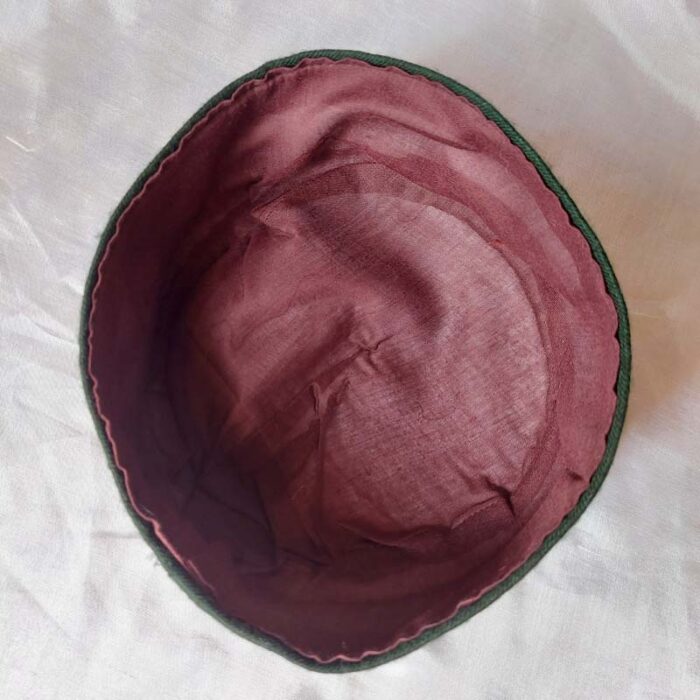 Dark Green Pashmina Hand Sozni Cap - Image 4