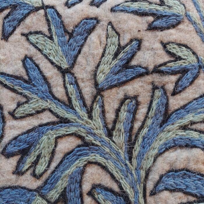 6x4 Aharbal Double Work Handmade Aari Embroidered Wool Namda Rug - Image 6