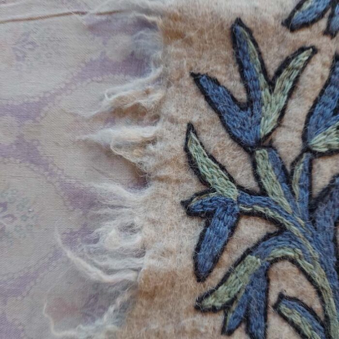 6x4 Aharbal Double Work Handmade Aari Embroidered Wool Namda Rug - Image 5