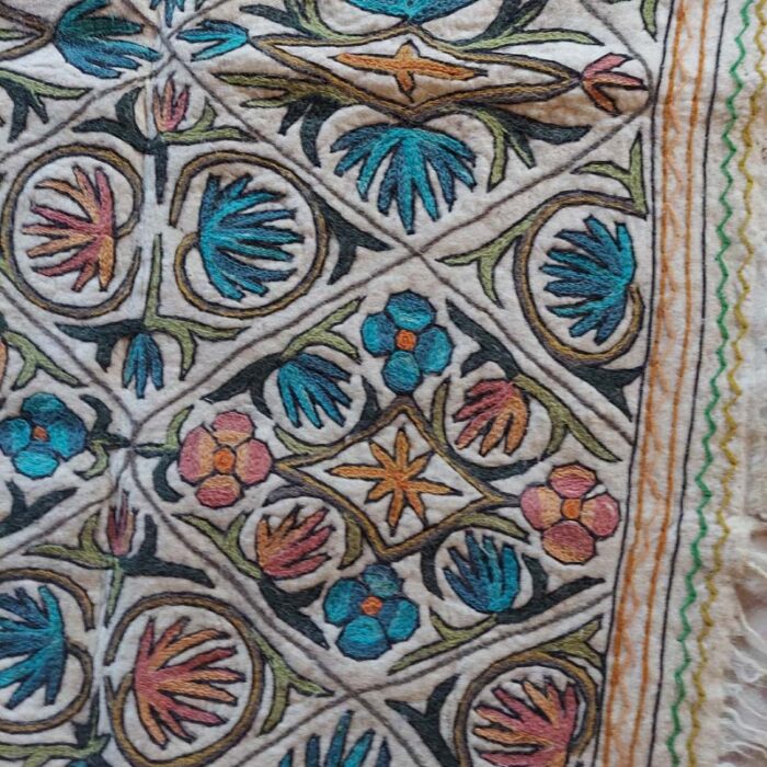 Sonth Handmade Aari Embroidered Namda Rug 6x4 - Image 3