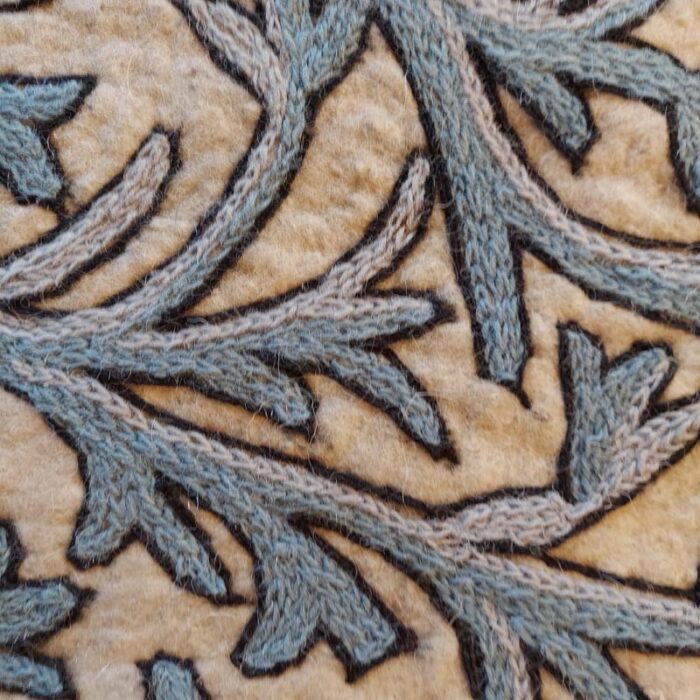 6x4 Aabi Double Work Handmade Aari Embroidered Wool Namda - Image 8