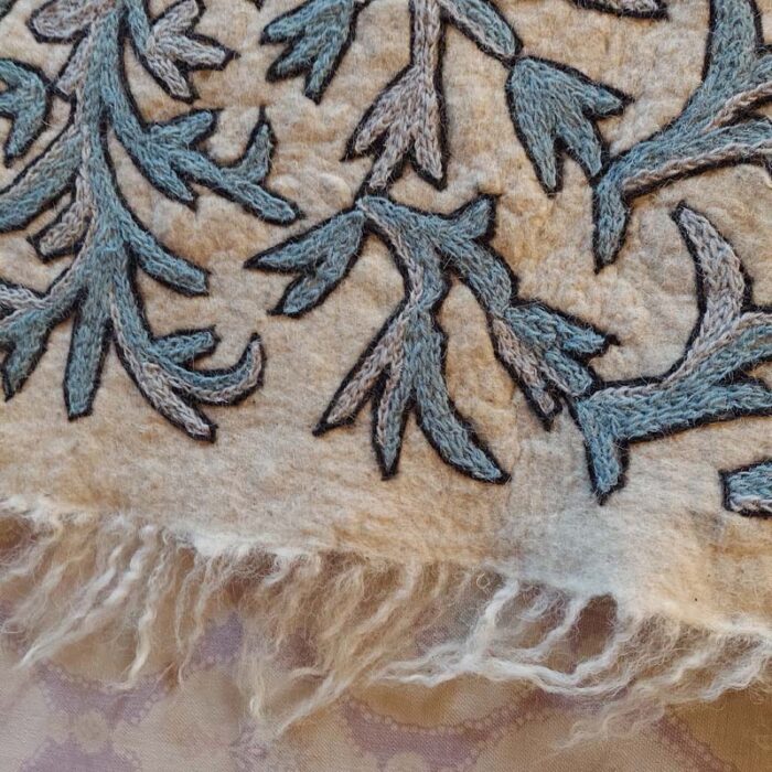6x4 Aabi Double Work Handmade Aari Embroidered Wool Namda - Image 7