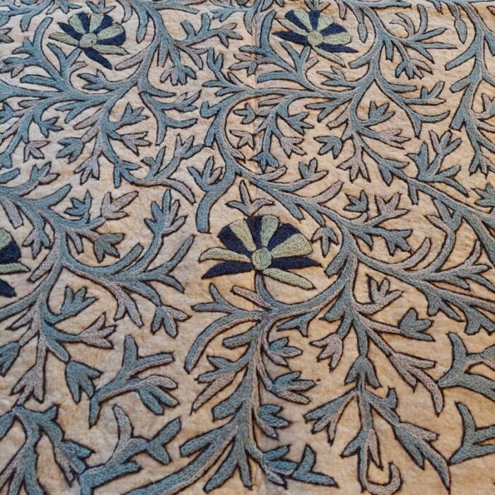 6x4 Aabi Double Work Handmade Aari Embroidered Wool Namda - Image 3