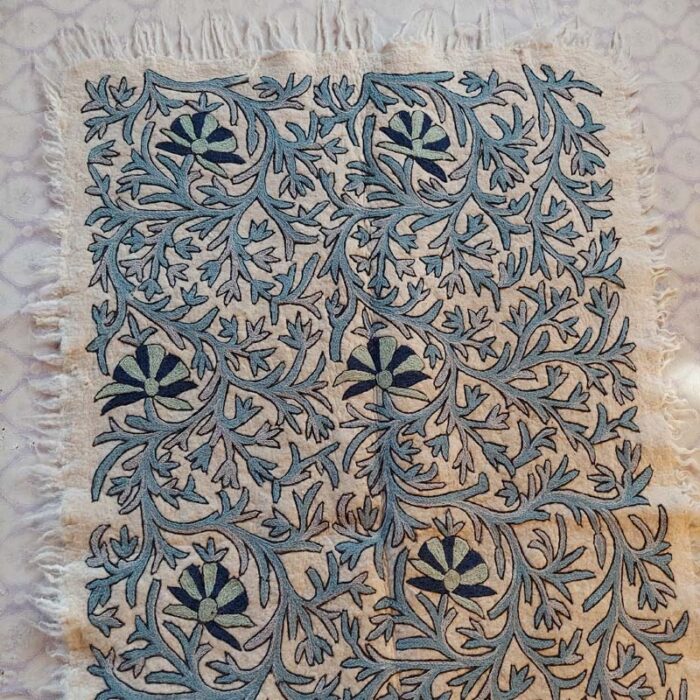6x4 Aabi Double Work Handmade Aari Embroidered Wool Namda - Image 2