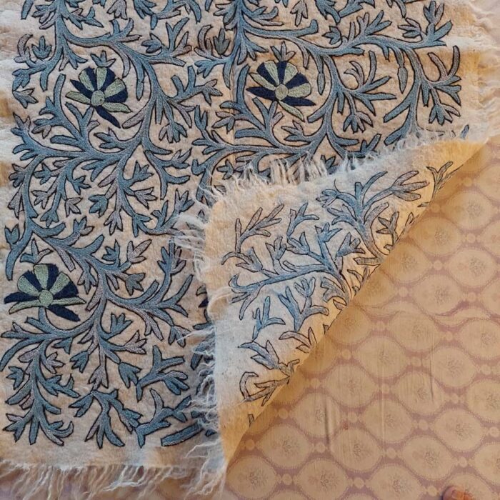 6x4 Aabi Double Work Handmade Aari Embroidered Wool Namda - Image 9