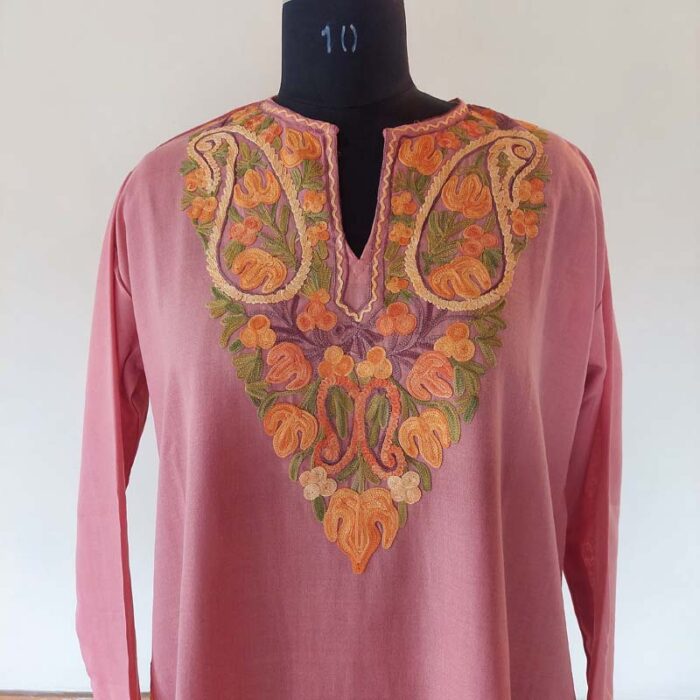 Pink Summer Kashmiri Aari Kurta