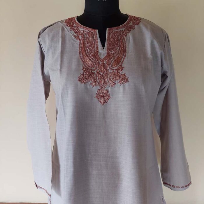 Grey Ruby Cotton Tilla Kurta