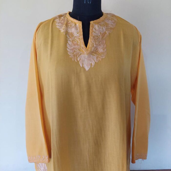 Yellow Summer Cool Aari Kurta
