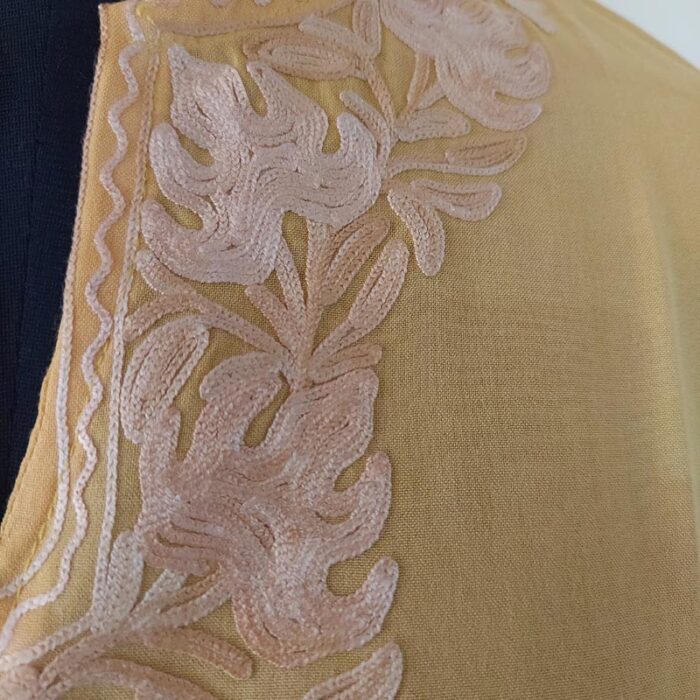 Yellow Summer Cool Aari Kurta - Image 3