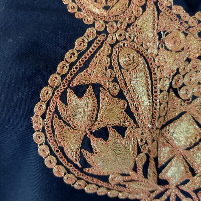 Black Summer Cool Golden Tilla Kurta - Image 4