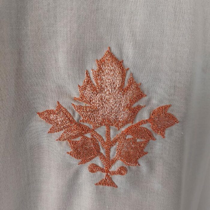 White Ruby Cotton Golden Tilla Kurta - Image 4
