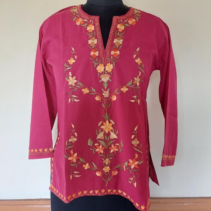 Maroon Summer Cool Short Kurta