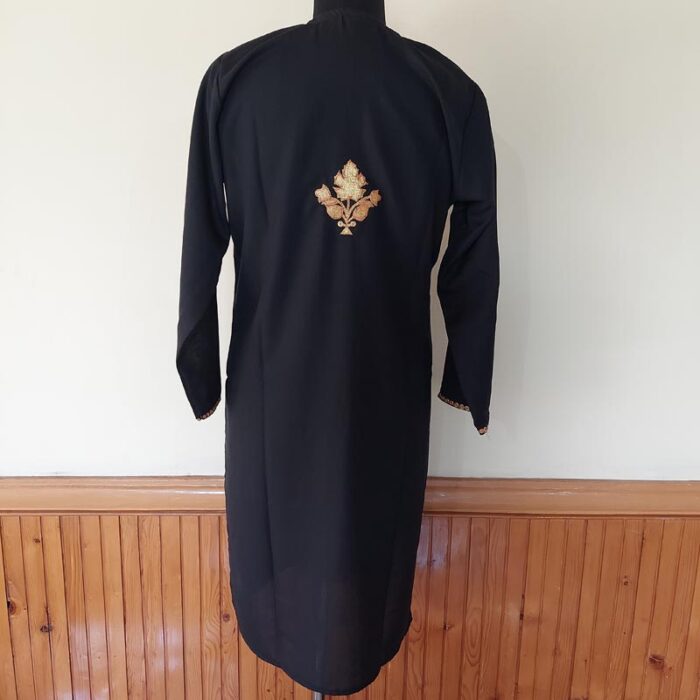 Black Chinari Summer Cool Golden Tilla Kurta - Image 4
