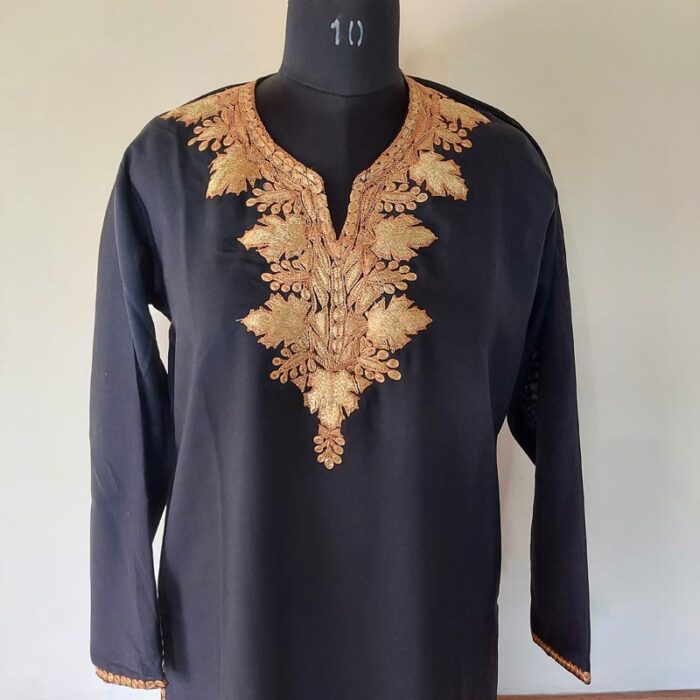 Black Chinari Summer Cool Golden Tilla Kurta