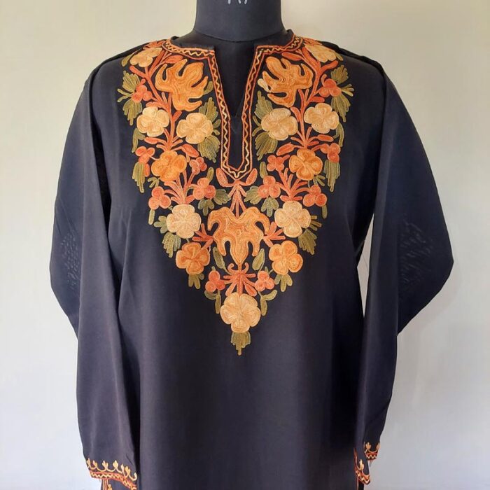 Black Chinari Summer Cool Aari Kurta