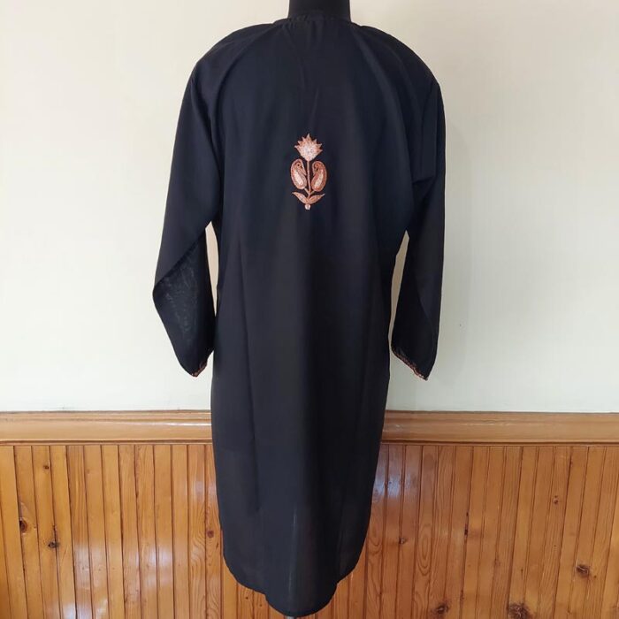 Black Summer Cool Bronze Tilla Work Kurta - Image 4