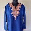 Dark Blue Summer Cool Golden Tilla Work Kurta