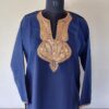 Dark Blue Summer Cool Tilla Work Kurta