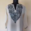 White Summer Cool Aari Kurta Top