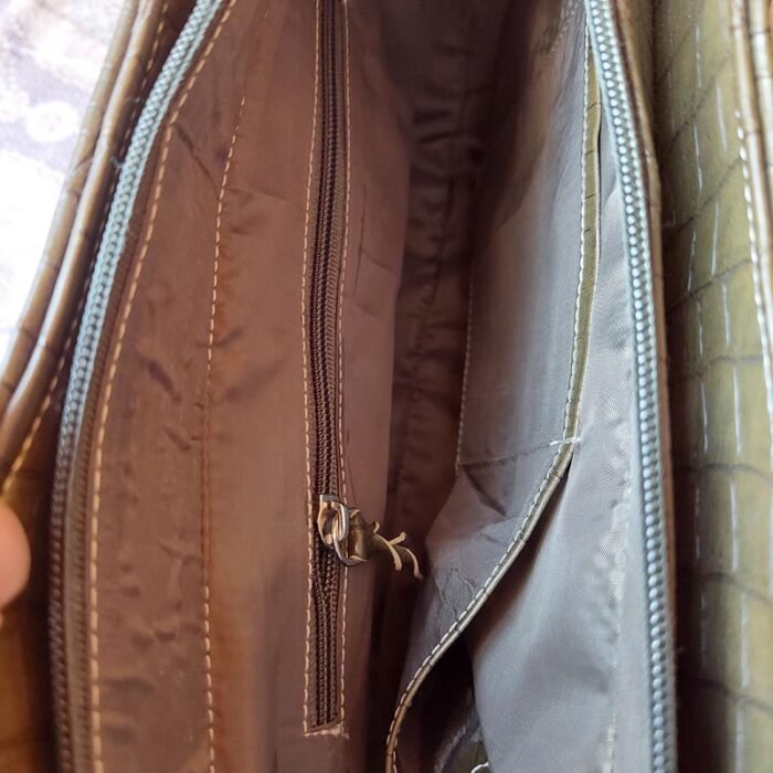 Maroon Brown Hand Aari Work HandBag - Image 3