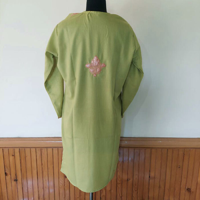 Light Green Summer Cool Tilla Work Kurta - Image 2