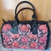 Black HandBag with Light Maroon Aari Work
