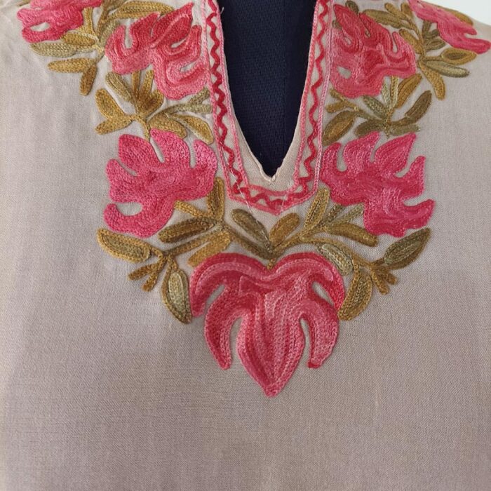 Light Mustard Summer Cool Aari Kurta Top - Image 2