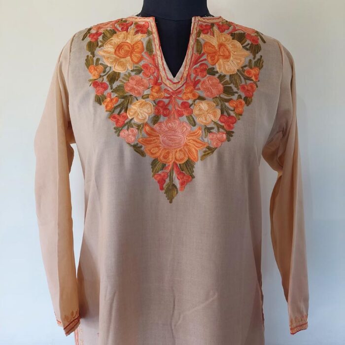 Light Mustard Summer Cool Aari Kurta