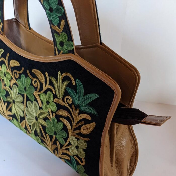 Black Brown Aari Work HandBag - Image 3