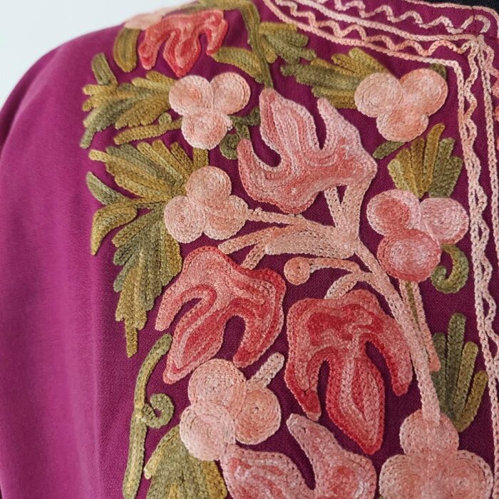 Maroon Chinari Summer Cool Aari Kurta - Image 3