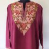 Maroon Chinari Summer Cool Aari Kurta