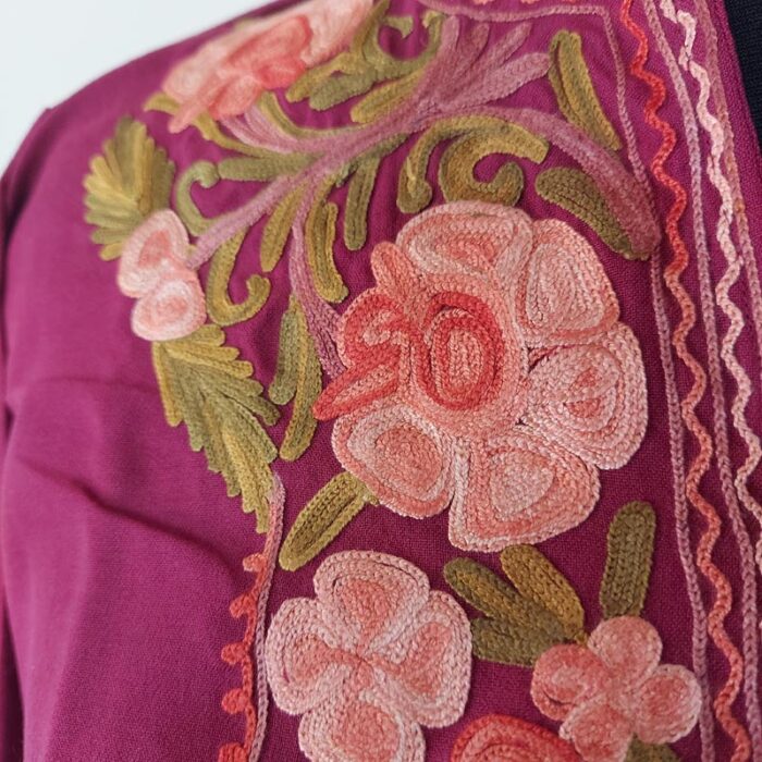 Maroon Summer Cool Aari Kurta - Image 3