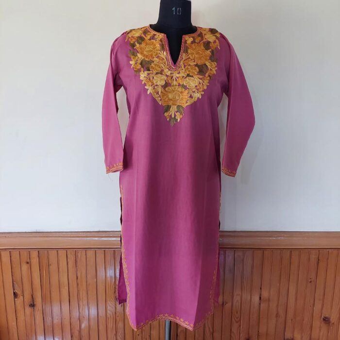 Pink Summer Cool Aari Kurta - Image 2