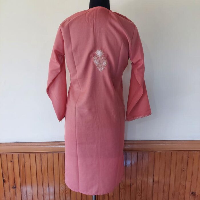 Light Pink Summer Cool Tilla Work Kurta - Image 3