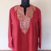 Red Summer Cool Golden Tilla Kurta
