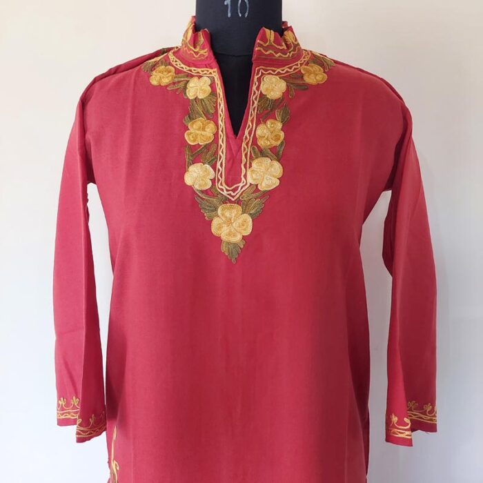 Red Summer Cool Aari Kurta