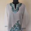 White Summer Cool Green Aari Kurta