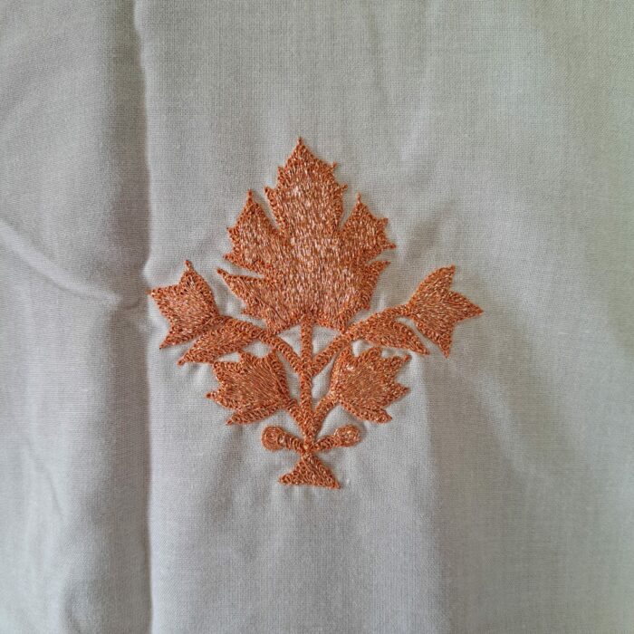 White Summer Cool Bronze Tilla Kurta - Image 6