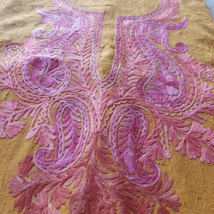 Mustard Crush Cotton Aari Work 2Pc Suit - Image 2