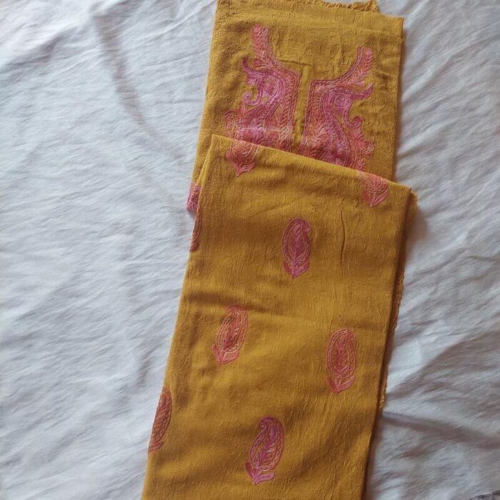 Mustard Crush Cotton Aari Work 2Pc Suit - Image 3