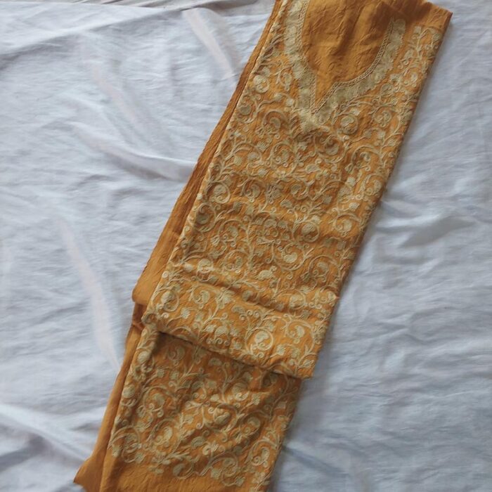 Mustard Crush Cotton Aari Work 2Pc Suit - Image 2